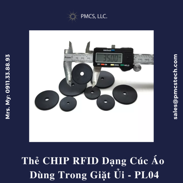 Thẻ chip rfid dạng cúc áo dùng trong ngành giặt ủi công nghiệp